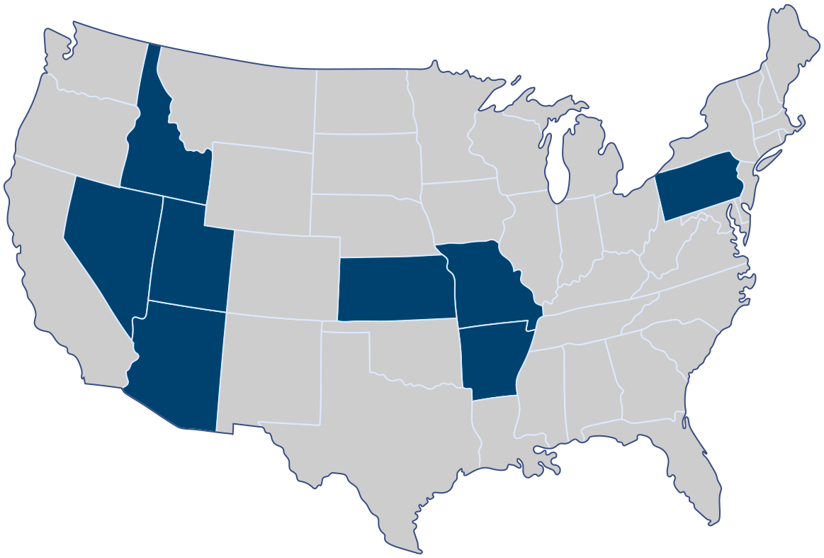 US Map Service Area
